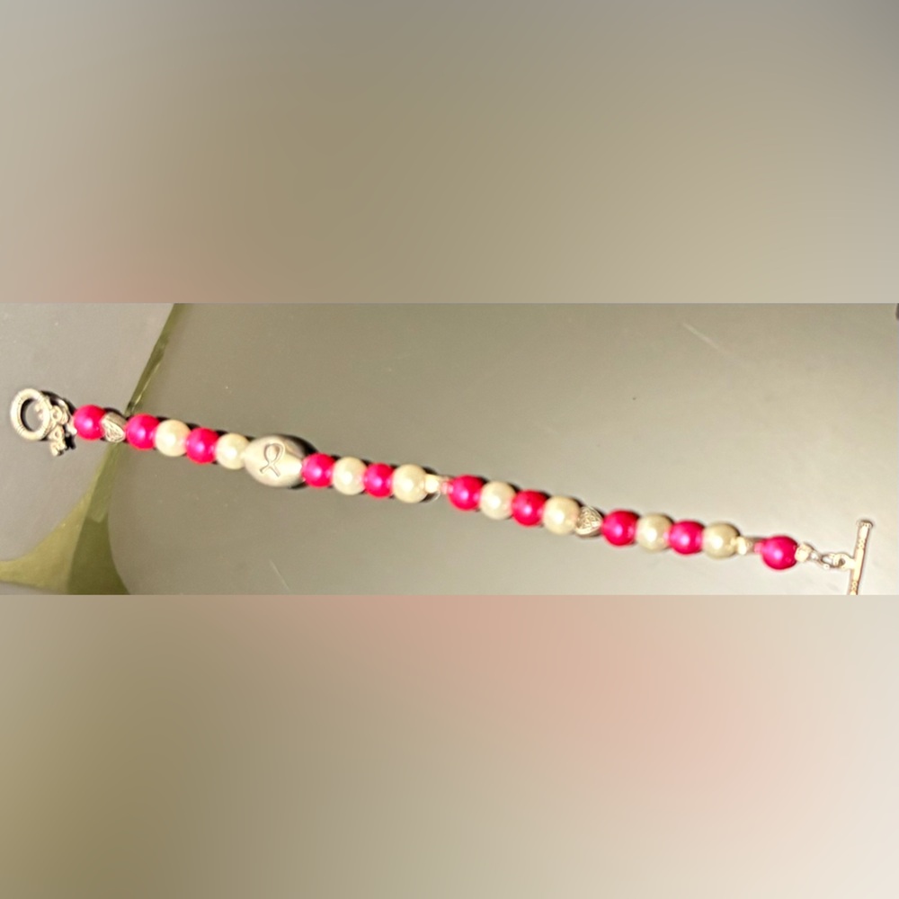 💗 Pink & Pearl “HOPE” Awareness Bracelet 💗